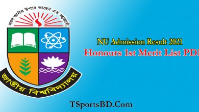 NU Admission Result 1st Merit List