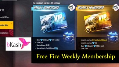 Free Fire Weekly Membership Bkash